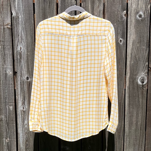 Banana Republic yellow plaid button down shirt size small - Picture 11 of 17